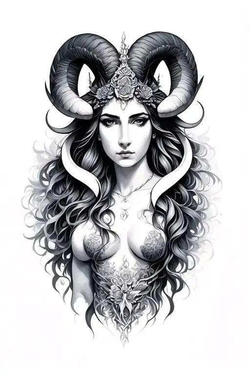 Aries Goddess tattoo design idea