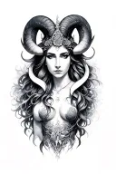Aries Goddess tattoo design idea
