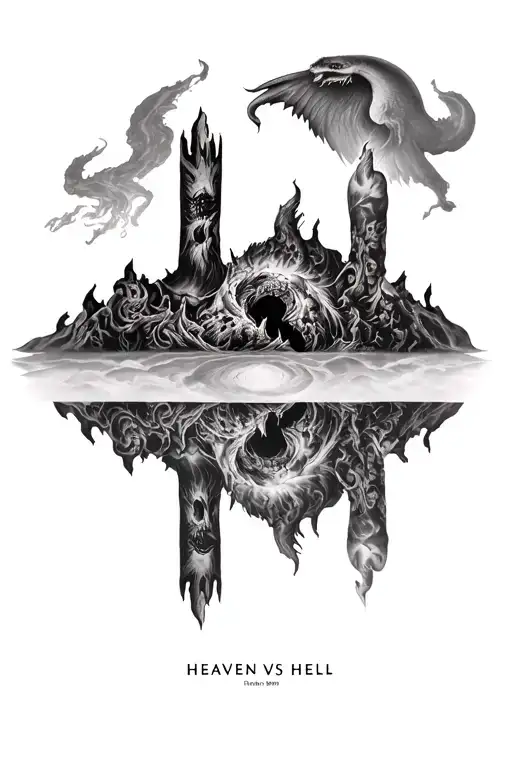 heaven vs Hell tattoo design idea