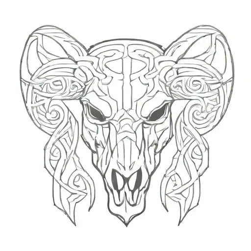 celtic boar skull tattoo design idea