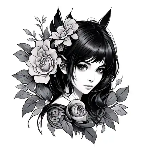 Waifu tattoo design idea