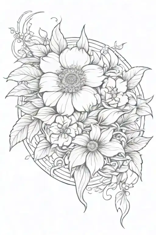 Mental health, guidance, flowers, deep meaning full sleeve tattoo tattoo design idea