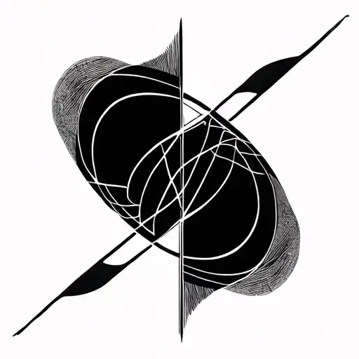 Ultra-minimalist sacred geometry tattoo. One continuous line forming an abstract infinity, aligned with a vertical axis  tattoo design idea