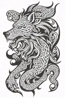 wolf rampant scottish heraldry tattoo design idea