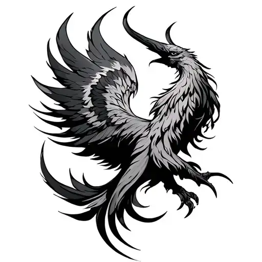 Phoenix Rising tribal tattoo tattoo design idea