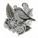 hawaiian tribal with hints of iwa bird tattoo design idea