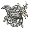 hawaiian tribal with hints of iwa bird tattoo design idea