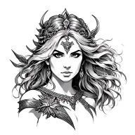 warrior princess  tattoo design idea