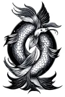 Pisces and libra zodiac sign intertwined tattoo design idea
