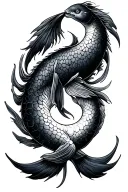 Pisces and libra zodiac sign intertwined tattoo design idea