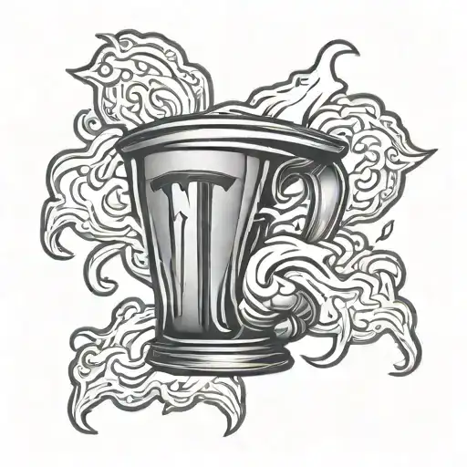 tesla logo with a pitcher of koolaid tattoo design idea
