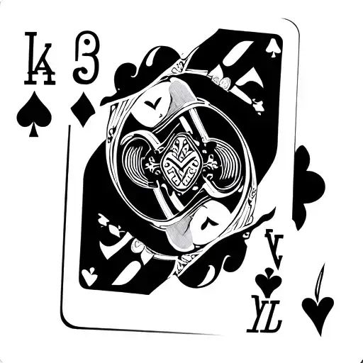 black jack cards surrounded tattoo design idea