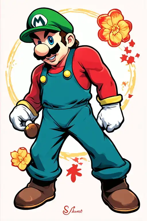 super mario bros tattoo design idea