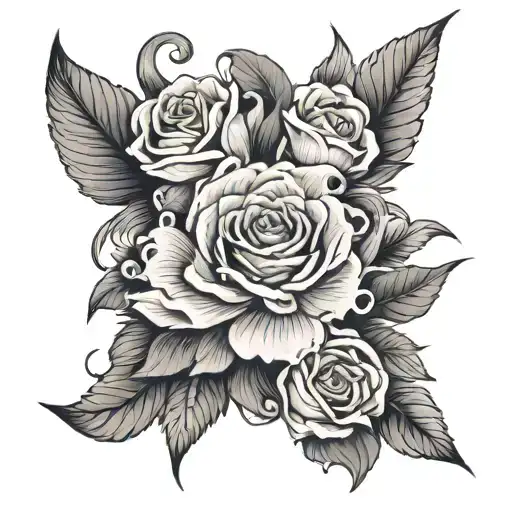 biblical tattoo "God is within her, she will not fail, no flowers  tattoo design idea