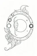 spine tattoo design inspired book and moon phases tattoo design idea