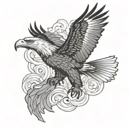 eagle soaring tattoo design idea