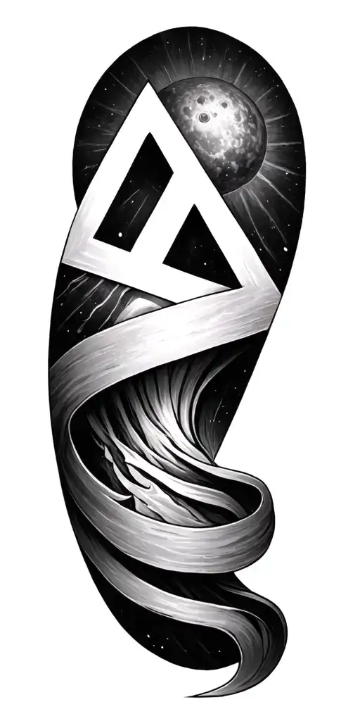 triangle inside tattoo design idea