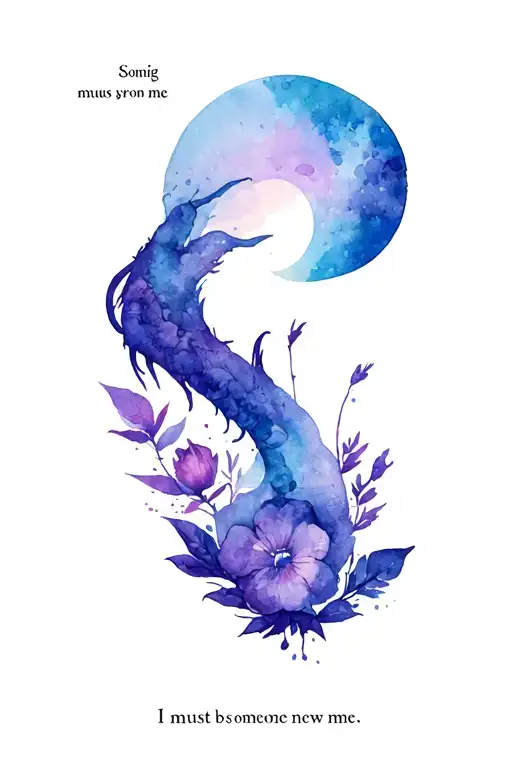 a tattoo from the band Sleep Token. Inspired depiction from the song Euclid. Somg lyrics I must be someone new for me tattoo design idea