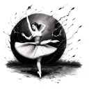 ballerina dancing in storm but masculine tattoo design tattoo design idea