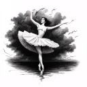 ballerina dancing in storm but masculine tattoo design tattoo design idea