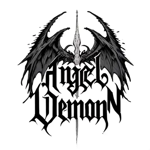 "Angel Demon" Two Word Ambigram Generator tattoo design idea