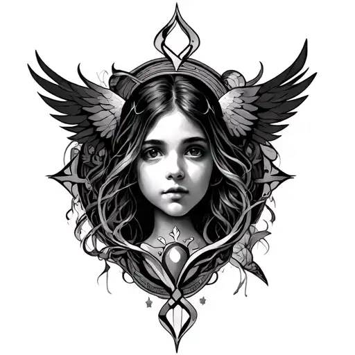In memory of my daughter Kaylee and incorporating my daughters Cassandra and Ashley with protection symbols tattoo design idea