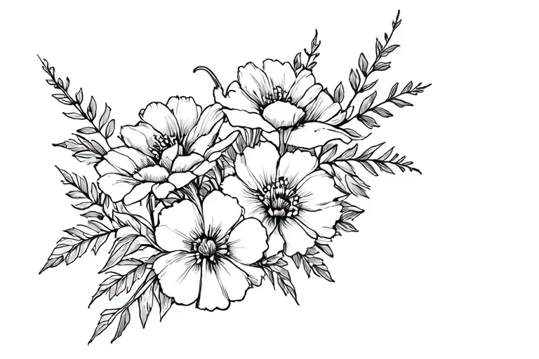 socialist flowers line tattoo tattoo design idea