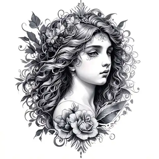 Eros and psyche tattoo design idea