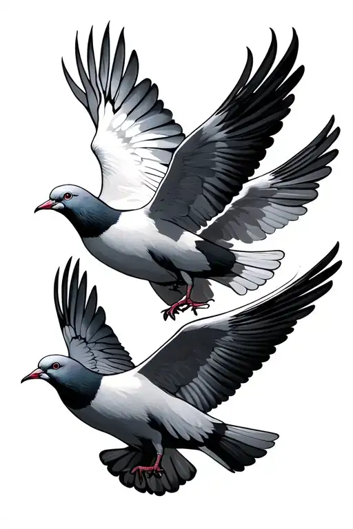 three doves flying tattoo design idea