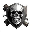 Saxon skull & shield tattoo design idea