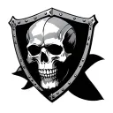 Saxon skull & shield tattoo design idea