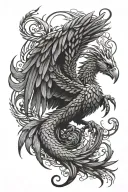 scorpion eagle phoenix transform process tattoo design idea