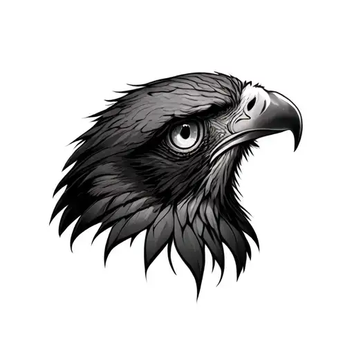 eagle eyes trough forest tattoo design idea