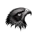 eagle eyes trough forest tattoo design idea