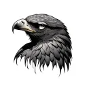 eagle eyes trough forest tattoo design idea