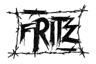 the word FRITZ in bold writing with barbwire accents tattoo design idea