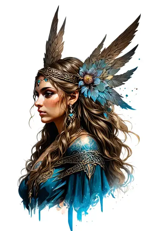 Goddess Freya tattoo design idea