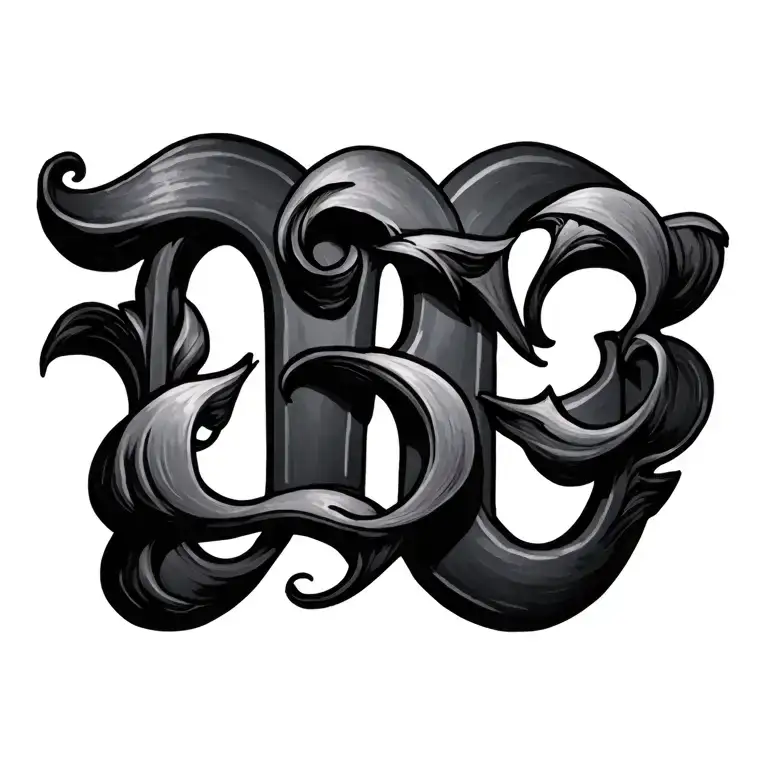 5 kids initials intertwined symbolizing tattoo design idea