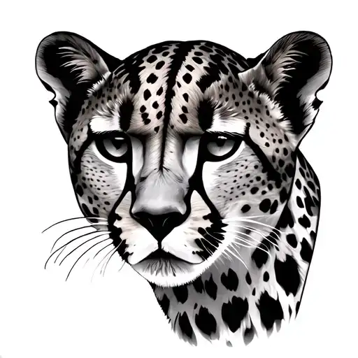 cheetah face tattoo design idea