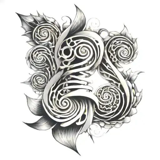 triple helix transforming tattoo design idea