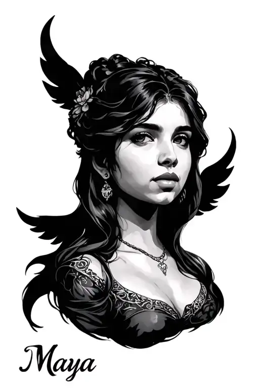 Name Maya tattoo design idea