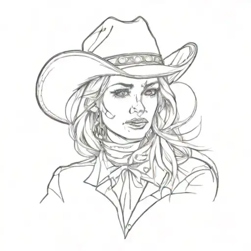 cowgirl tattoo design idea