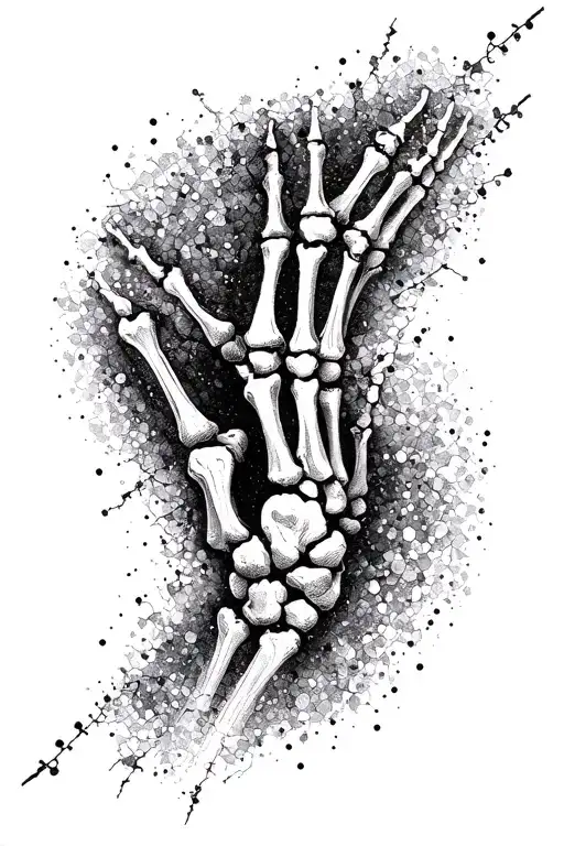  fractured extended arm bones tattoo design idea