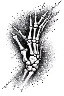  fractured extended arm bones tattoo design idea