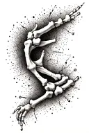  fractured extended arm bones tattoo design idea