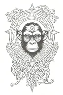 monkey sun message demon n tattoo design idea