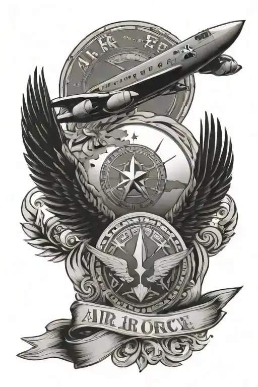 air force On the sleeve tattoo design idea