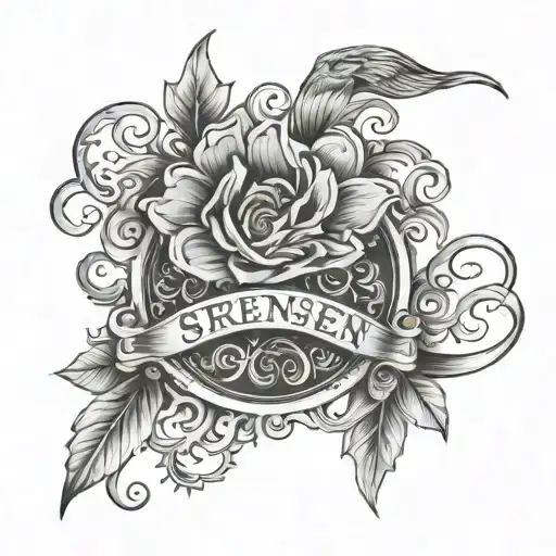 last name SØRENSEN tattoo design idea