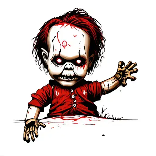 Chucky male Voodoo Doll tattoo design idea