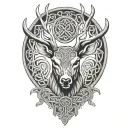celtic deer head tattoo design idea